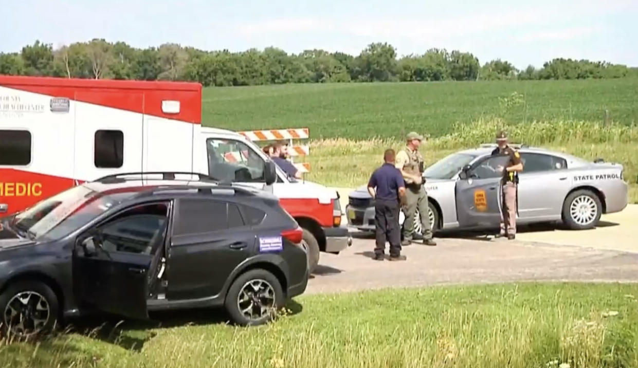 Authorities at the scene of shooting at Maquoketa Caves State Park Campground (KWQC)