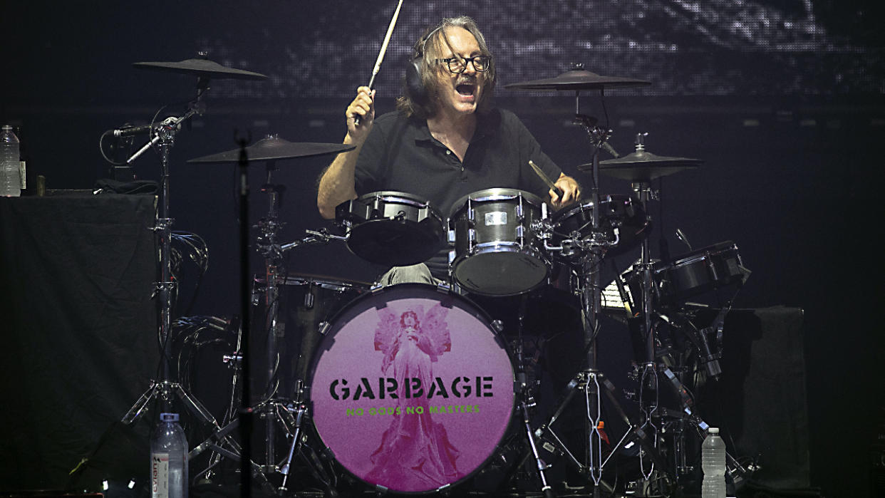  Butch Vig playing Roland VAD V-Drums on stage with Garbage 