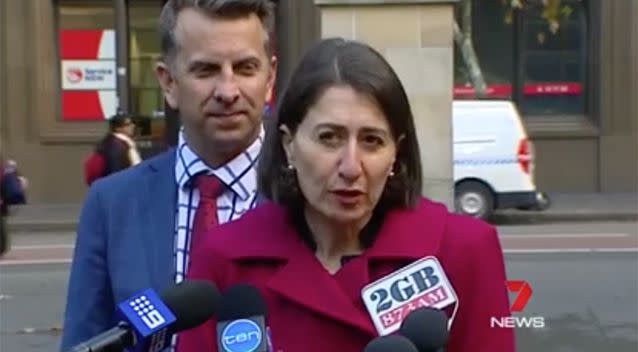 Premier Gladys Berejiklian and Minister for Transport Andrew Constance made the announcement on Tuesday. Photo: 7 News