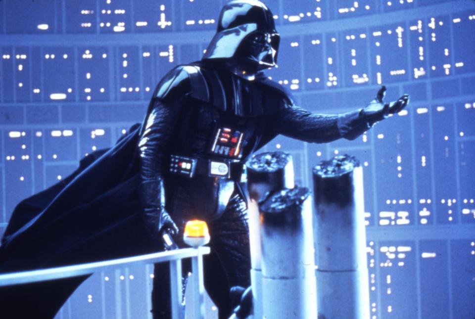 Darth Vader is shown in a scene from 1980 film u0022Star Wars: The Empire Strikes Back.u0022 The Erie Philharmonic will perform the score while the movie plays on the big screen at the Warner Theatre on Nov. 5 and 6.
