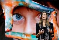 Megan Saunders, Microsoft general manager of HoloLens and other emergent technologies speaks at a live Microsoft event in the Manhattan borough of New York City, October 26, 2016. REUTERS/Lucas Jackson