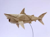 Origami art - Great White Shark. My old design, refolded for the Ultimate Origami Convention 2012 in Lyon, France.