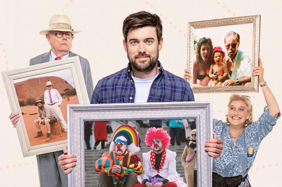 Jack Whitehall with his parents (handout)