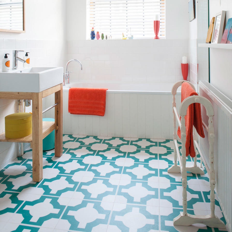 Choose a characterful geometric tiled floor