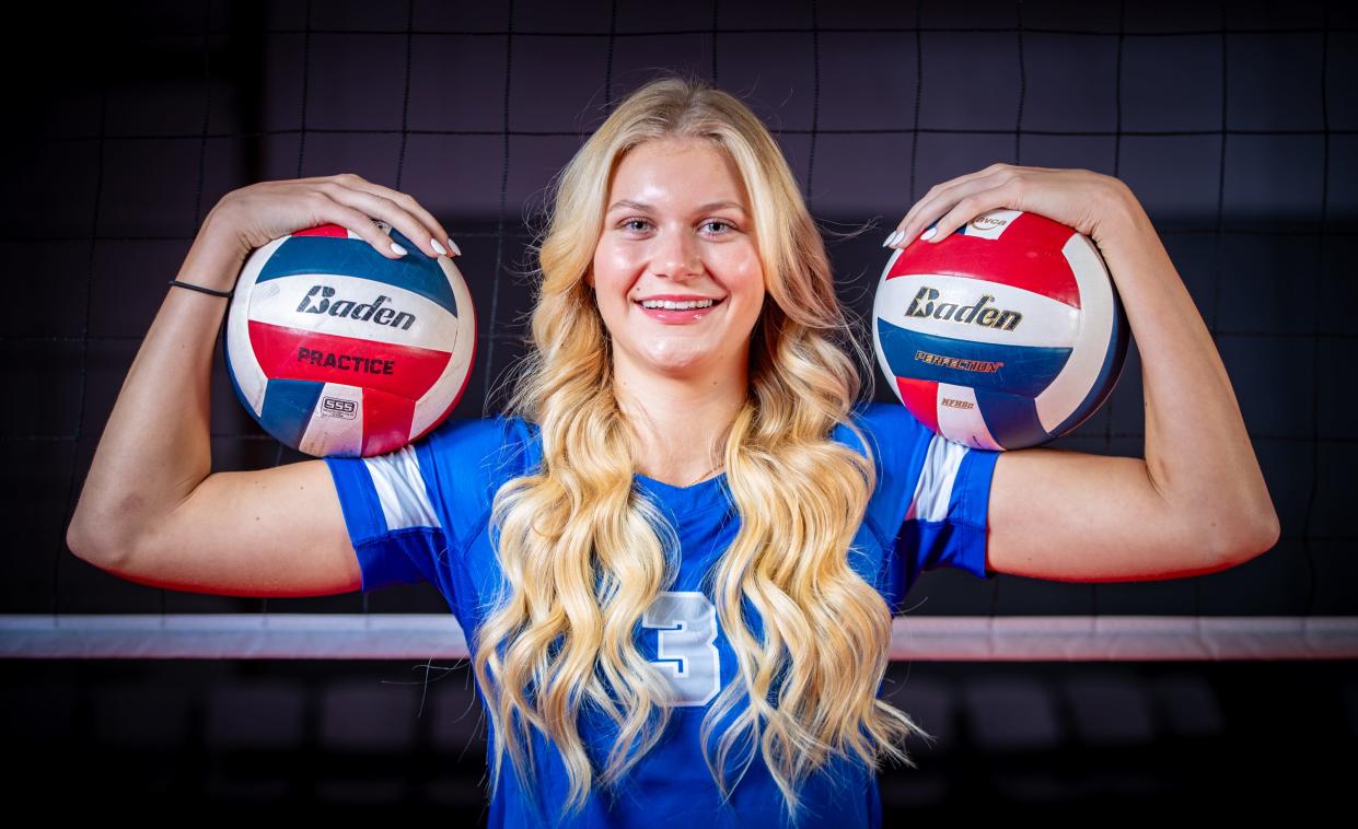 Lindsey Mangelson from Hamilton Southeastern High School is photographed for the 2024 IndyStar Girls Volleyball Super Team on Tuesday, August. 6, 2024, at The Academy Volleyball Club in Indianapolis.