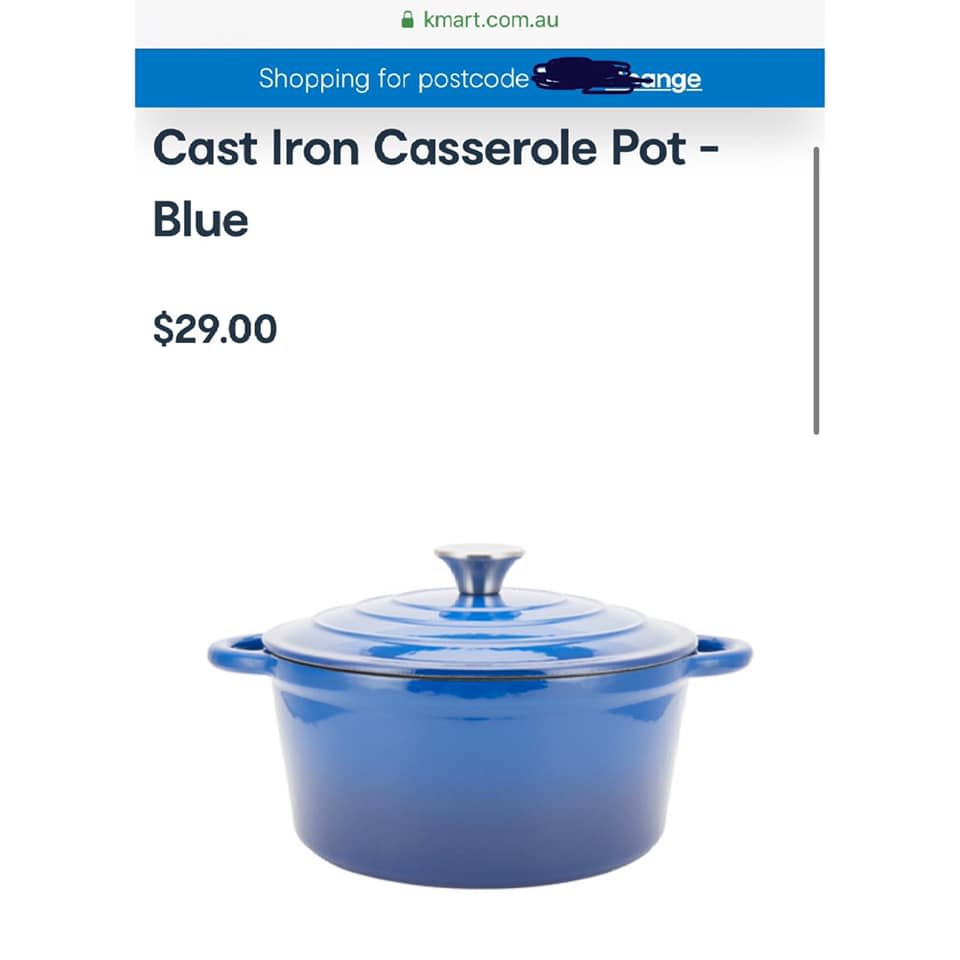 Kmart's $29 cast iron casserole pot