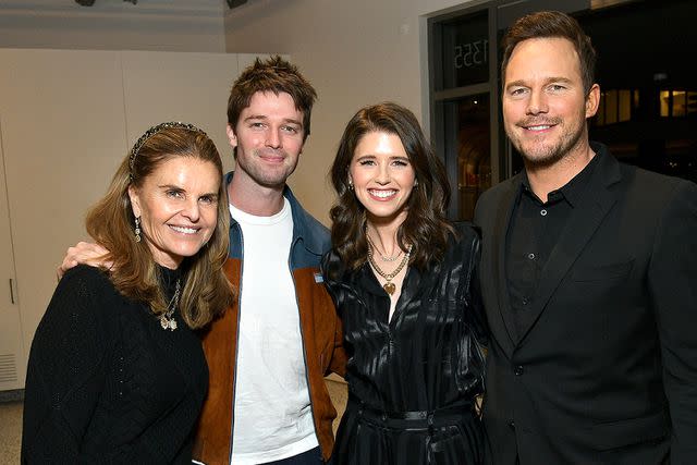 From left: Maria Shriver, Patrick Schwarzenegger, Katherine Schwarzenegger and Chris Pratt.