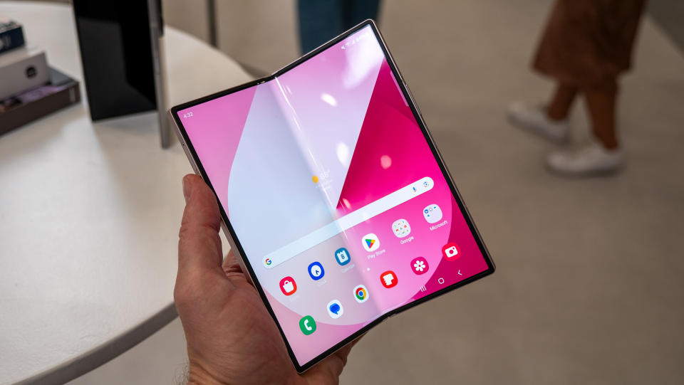 The bright display of the Samsung Galaxy Z Fold 6