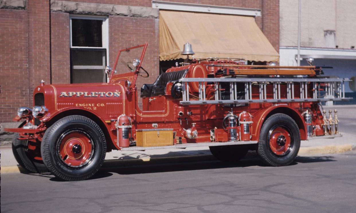 The restoration of Appleton's Old Engine 5 pumper truck, shown here in the 1950s, is continuing in Bristol, Wisconsin.