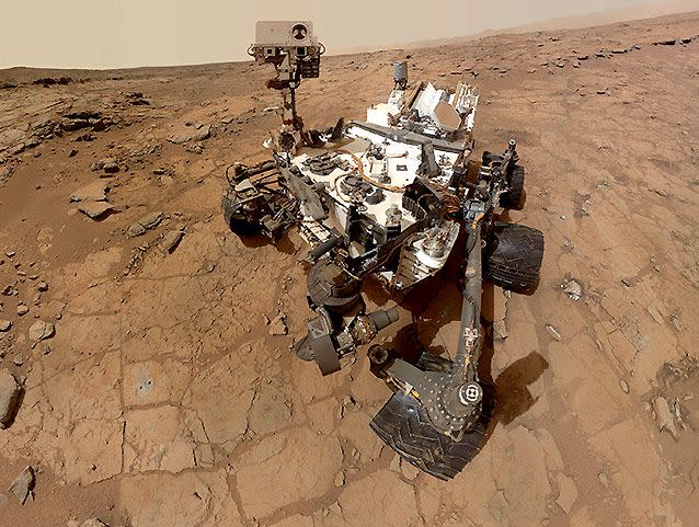 A self-portrait taken by the NASA rover Curiosity in Gale Crater on Mars. Source:  NASA / AP Photo