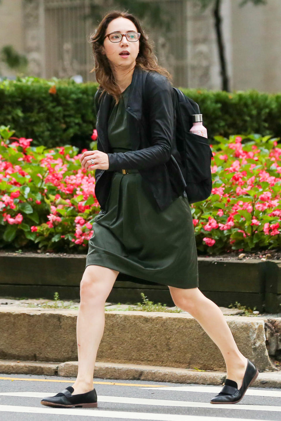 <p>Zoe Kazan is seen on set of <em>She Said </em>in N.Y.C. on Aug. 19. </p>