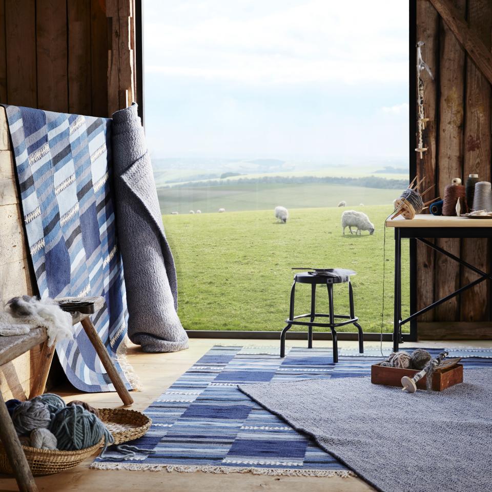 The hints of indigo throughout this rug will bring a subtle burst of color to your space. Sadly, sheep and idyllic rolling hills not included with purchase. <a rel="nofollow noopener" href="https://www.ikea.com" target="_blank" data-ylk="slk:SHOP NOW;elm:context_link;itc:0;sec:content-canvas" class="link ">SHOP NOW</a>: TÄNKVÄRD rug by IKEA, $199, ikea.com.