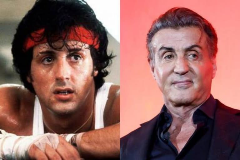 Sylvester Stallone en Rocky y en la promoción de la película Rambo 5: La última misión