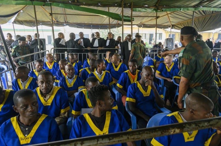 Around 50 people accused of a coup bid went on trial at Ndolo prison in Kinshasa (Arsene MPIANA)