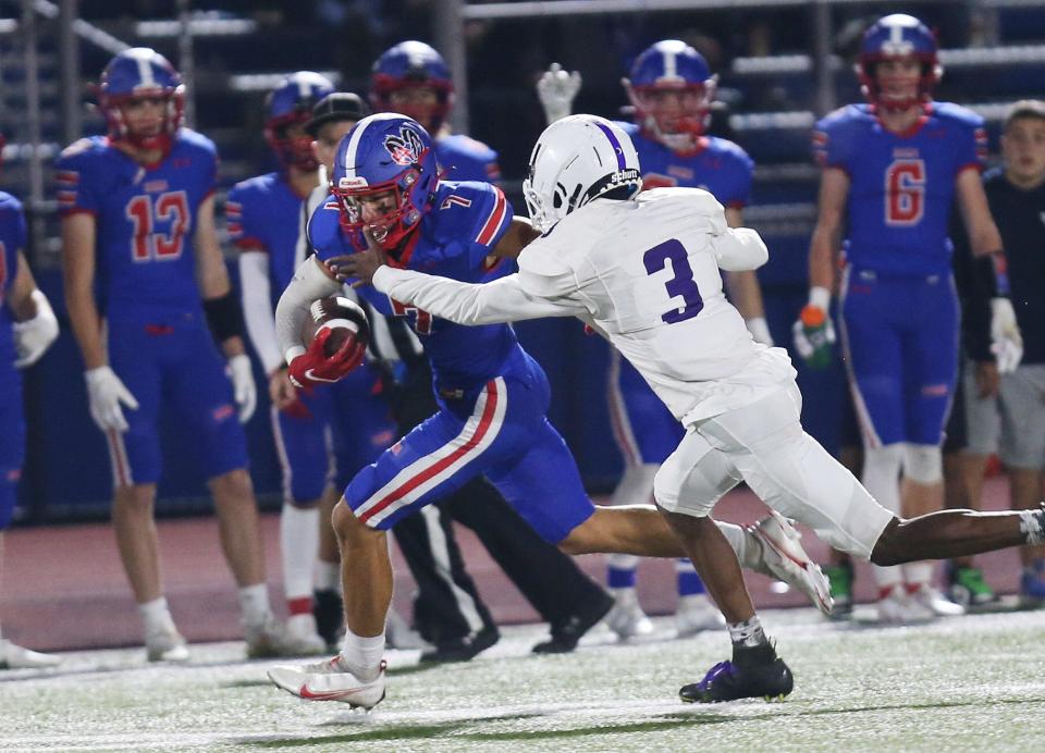 Carmel defeated New Rochelle 28-0 in football action at Carmel High School Sept. 25, 2021.