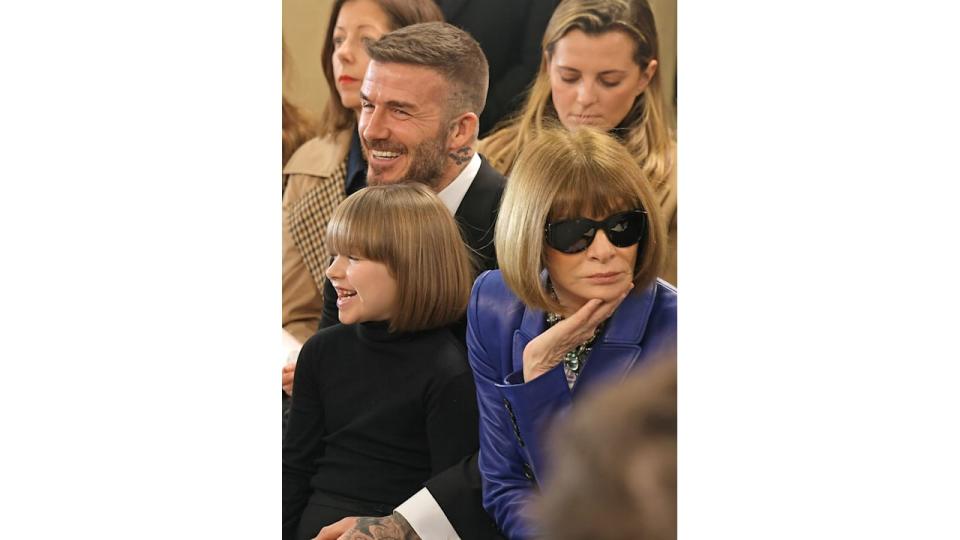 Harper Beckham sporting her sleek bob alongside Anna Wintor in 2019