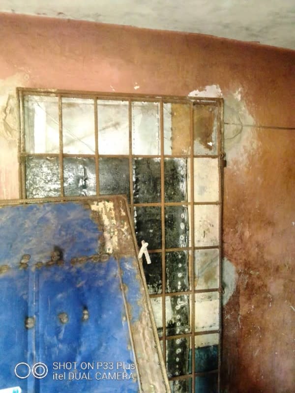 Bars are seen on a window inside an Islamic rehabilitation centre after people were freed by police in Ibadan