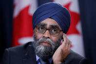 Canada's Defence Minister Harjit Sajjan takes part in a news conference in Ottawa, Ontario, Canada, December 12, 2017. REUTERS/Chris Wattie