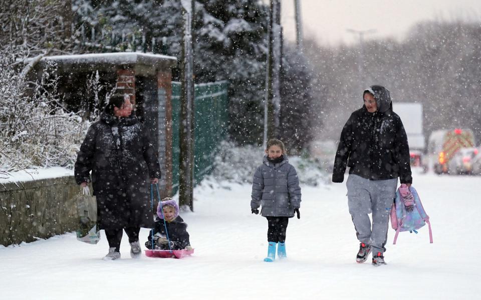 A snowy scene in Gateshead