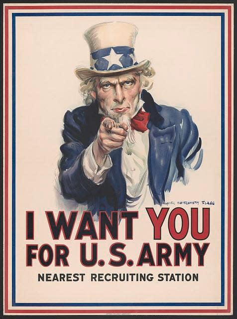 The iconic Uncle Sam “I Want You for U.S. Army” poster.