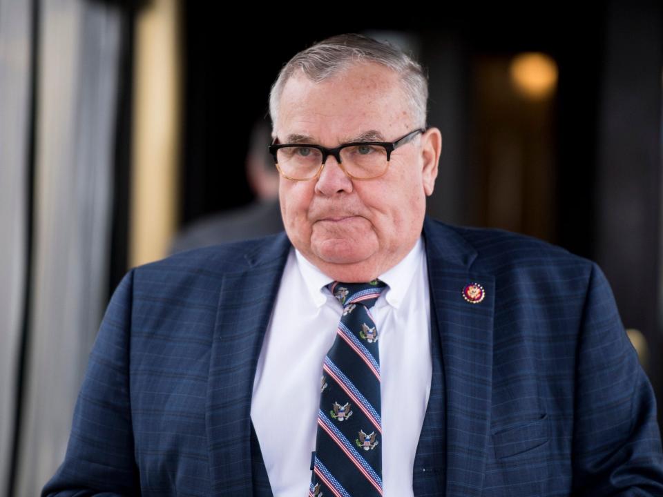 Baird leaving a House Republican Conference meeting at the Capitol Hill Club on October 22, 2019.