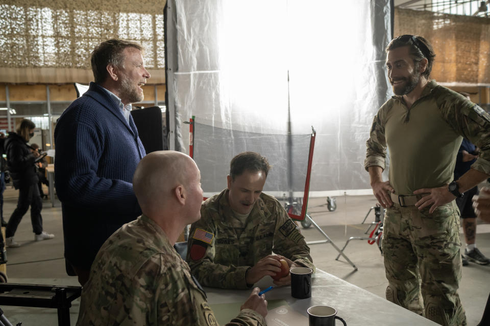 Guy Ritchie, Jonny Lee Miller and Jake Gyllenhaal on the set of 'The Covenant'<span class="copyright">Christopher Raphael/MGM</span>