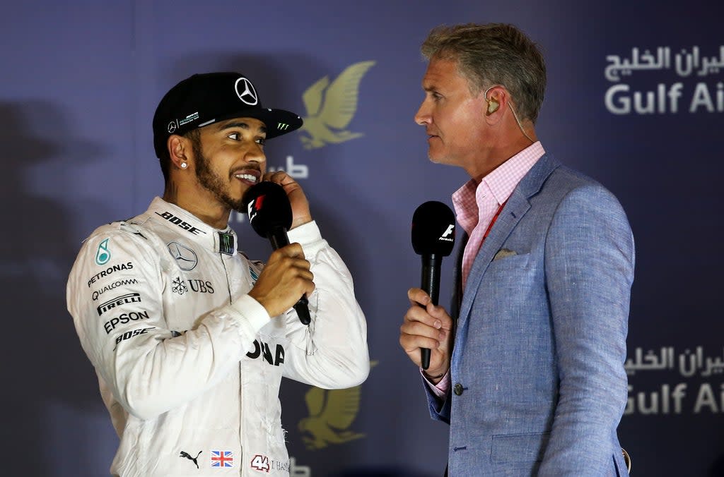 Lewis Hamilton speaks with David Coulthard in 2016  (Getty Images)