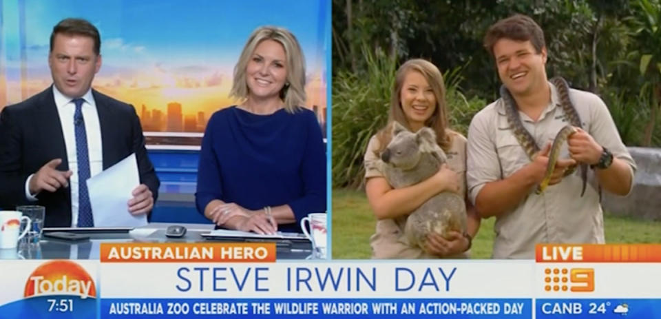 Karl Stefanovic weighed in on Bindi Irwin’s relationship with Chandler Powell. Source: Nine