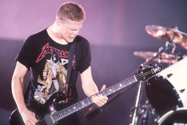 Metallica's Jason Newsted, 1993 - Credit: Getty Images