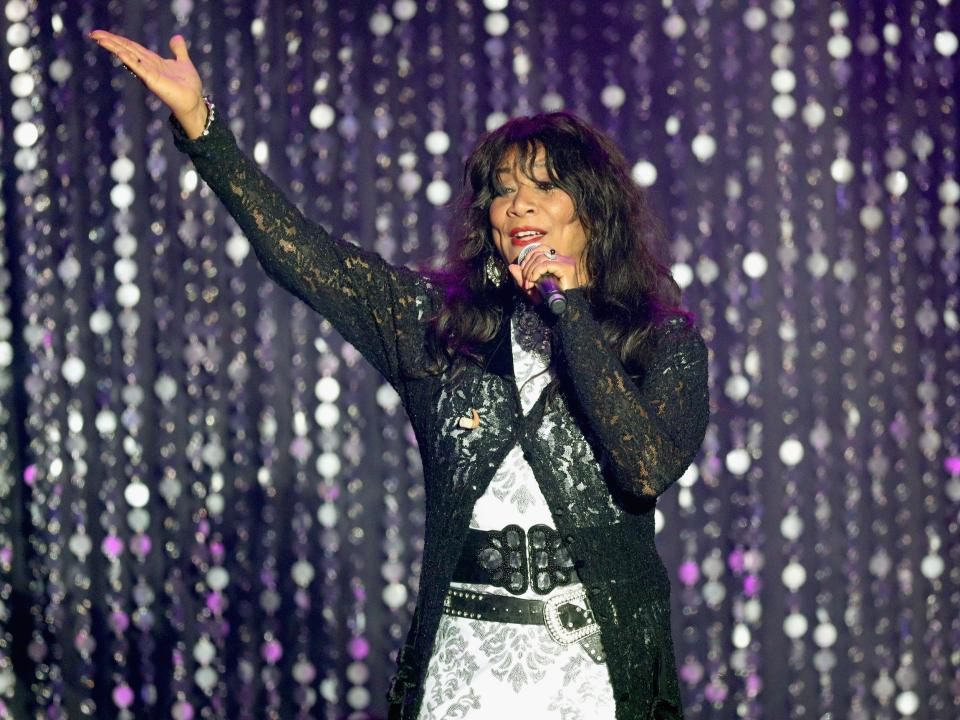 Joni Sledge appears on stage at the 23rd Cinema Against AIDS Gala in Cap d'Antibes, France last year: Getty Images