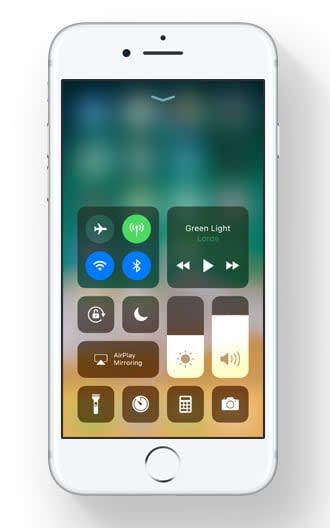 iOS 11 redesigned control centre - Credit: Apple