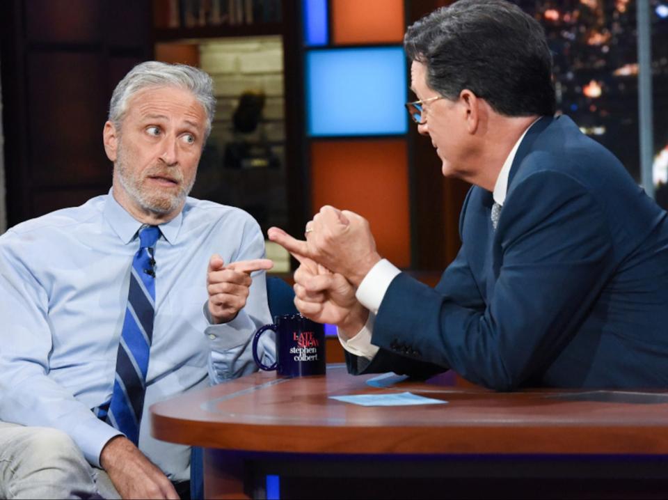 Jon Stewart and Stephen Colbert (CBS)