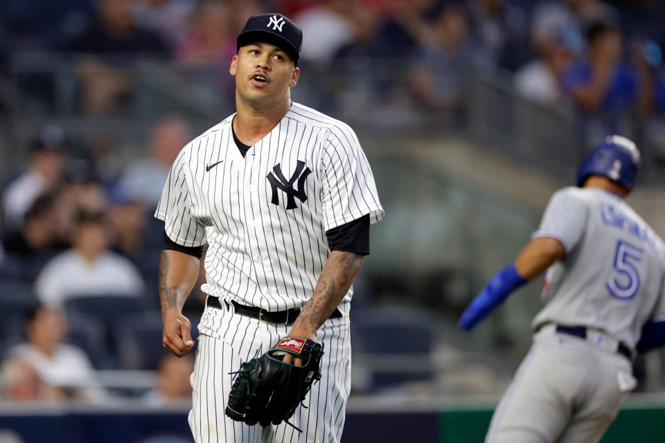 Frankie Montas, like all of the Reds' offseason acquisitions, comes with some uncertainty. He pitched only 1 1/3 innings for the Yankees last season after shoulder surgery.