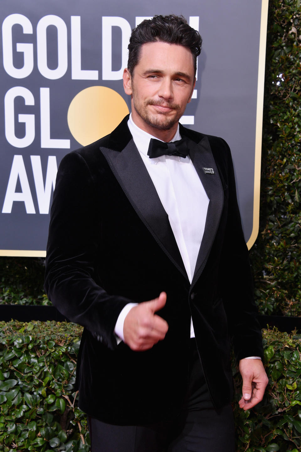 <p>L’acteur James Franco a reçu le prix de “Meilleur acteur dans une comédie” avec le film “Disaster Artist”. James Franco portait le badge “Time’s Up” en soutien aux victimes de violences sexuelles. <br>Crédits : Getty </p>