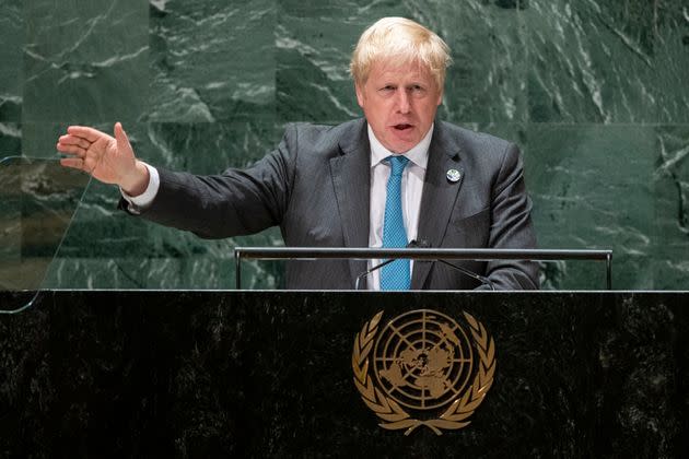 <strong>Boris Johnson addresses the 76th Session of the United Nations General Assembly.</strong> (Photo: via Associated Press)