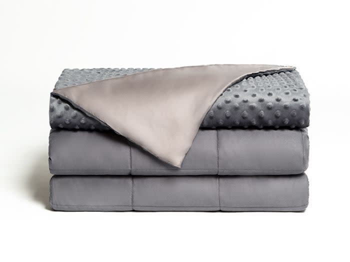<p><strong>Quility</strong></p><p>brooklynbedding.com</p><p><strong>$117.66</strong></p><p><a href="https://go.redirectingat.com?id=74968X1596630&url=https%3A%2F%2Fwww.brooklynbedding.com%2Fproducts%2Fblankets%2Fdual-therapy-weighted-blanket%2F&sref=https%3A%2F%2Fwww.housebeautiful.com%2Fshopping%2Fhome-accessories%2Fg23365960%2Fweighted-blanket-for-adults%2F" rel="nofollow noopener" target="_blank" data-ylk="slk:Shop Now;elm:context_link;itc:0;sec:content-canvas" class="link ">Shop Now</a></p><p>"I have used other weighted blankets in the past, but this one caught up my eye due to the cool side that is promoted. The cool side is awesome. It is a great blanket for hot or cold sleepers—I don't think I am ever going back to my old weighted blanket!" — <a href="https://go.redirectingat.com?id=74968X1596630&url=https%3A%2F%2Fwww.brooklynbedding.com%2Fproducts%2Fblankets%2Fdual-therapy-weighted-blanket%2F&sref=https%3A%2F%2Fwww.housebeautiful.com%2Fshopping%2Fhome-accessories%2Fg23365960%2Fweighted-blanket-for-adults%2F" rel="nofollow noopener" target="_blank" data-ylk="slk:Susan K.;elm:context_link;itc:0;sec:content-canvas" class="link ">Susan K.</a> </p>
