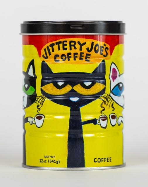 Pete the Cat has its own coffee at Jittery Joe's. The author, James Dean, has been a longtime fan of the local coffee roaster for over 20 years.