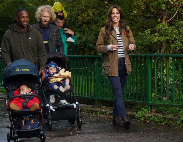 <p>YUI MOK/POOL/AFP via Getty</p> Kate Middleton with the Dadvengers on Nov. 1, 2023