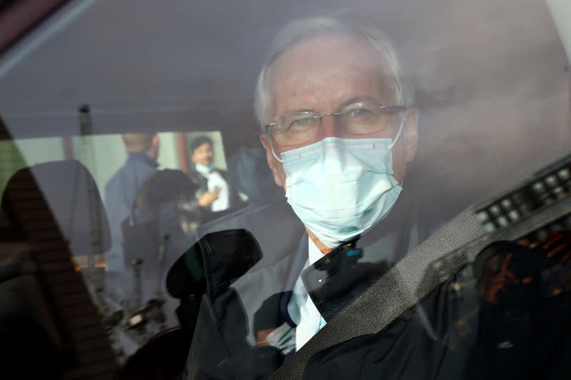 EU chief negotiator Michel Barnier arrives for the EU-Brexit talks in London