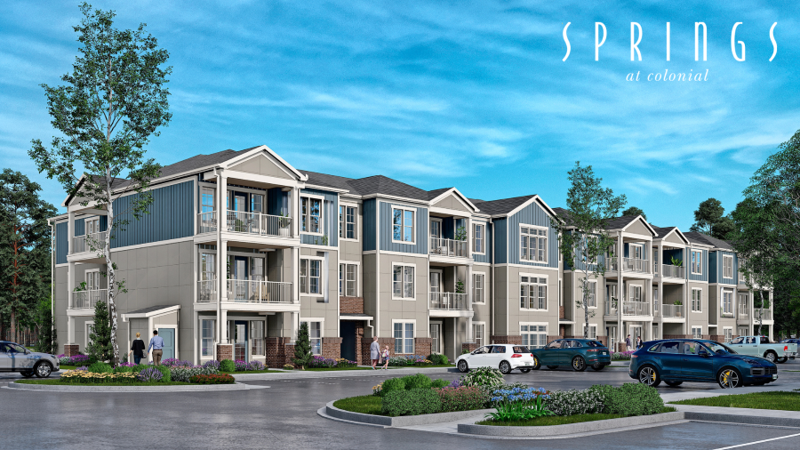 A rendering of the Springs at Colonial. The 296-unit apartment complex is located within the $400 million Legacy at Colonial development in Cordova.