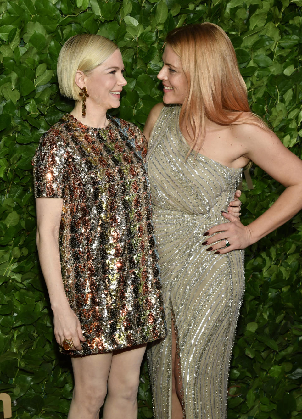 Michelle Williams, left, and Busy Philipps attend the Gotham Independent Film Awards at Cipriani Wall Street on Monday, Nov. 28, 2022, in New York. (Photo by Evan Agostini/Invision/AP)