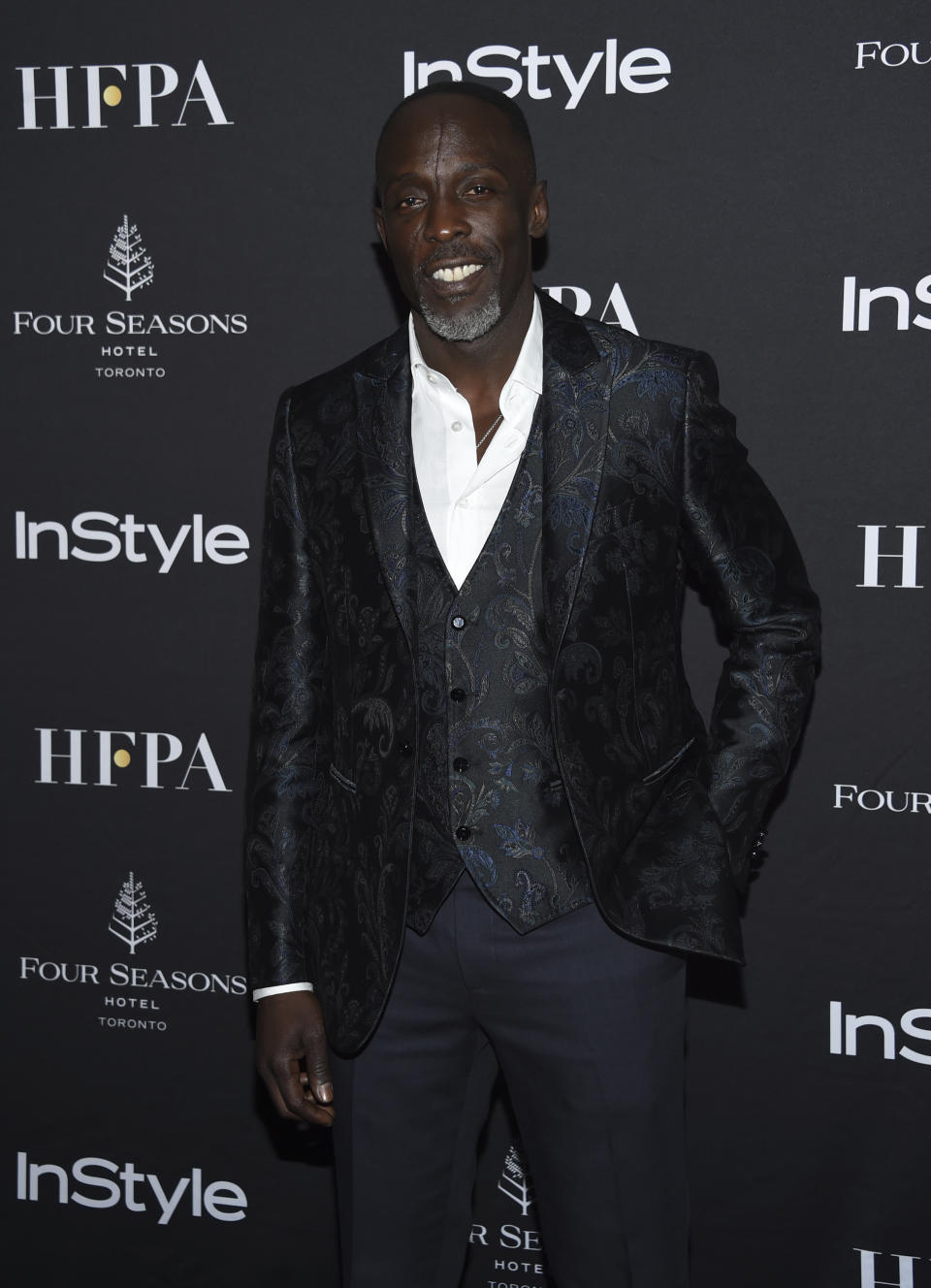 FILE - In this Saturday, Sept. 8, 2018, file photo, actor Michael K. Williams attends the Hollywood Foreign Press Association/InStyle party on Day 3 of the Toronto International Film Festival at the Four Seasons Hotel Toronto in Toronto. Williams, who played the beloved character Omar Little on “The Wire,” has died. New York City police say Williams was found dead Monday, Sept. 6, 2021, at his apartment in Brooklyn. He was 54. (Photo by Evan Agostini/Invision/AP, File)