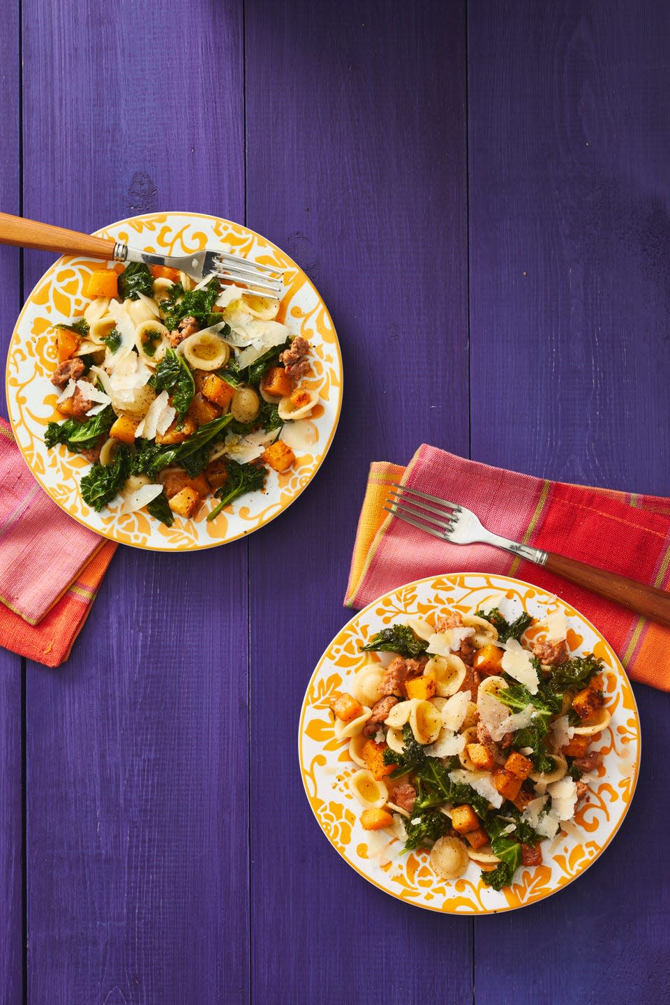 orecchiette with butternut squash kale sausage fall recipes