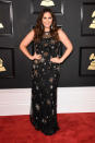 <p>Hillary Scott of Lady Antebellum looked stunning in a black gown with dazzling star detailing. </p>