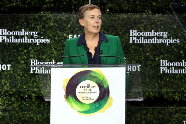 Hannah Jones, CEO of the Earthshot Prize speaks onstage during The Earthshot Prize Innovation Summit. The summit was co-hosted by Bloomberg Philanthropies. (Photo: Monica Schipper via Getty Images)