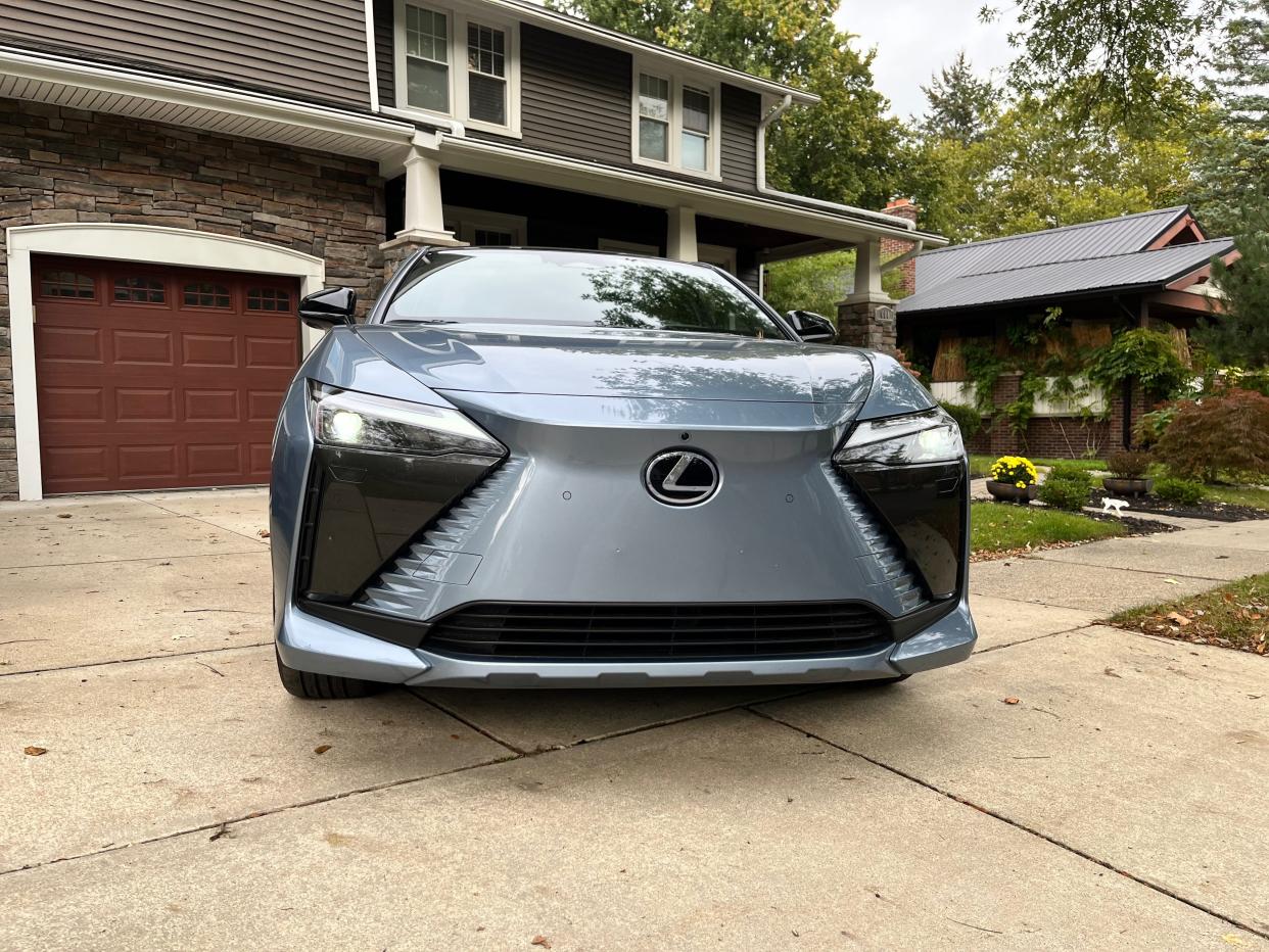 The 2023 RZ 450e is Lexus's furst electric vehicle. It can go 220 miles on a charge.