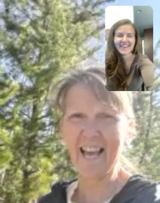 Debbie Medinski on a call with her daughter Danika.