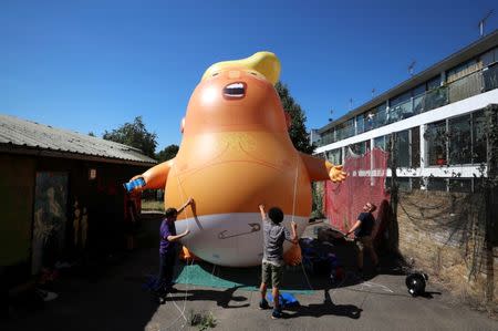 The helium filled Donald Trump blimp will be deployed during The President of the United States’ upcoming visit, (REUTERS/Simon Dawson/File Photo)