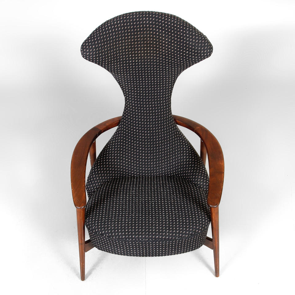 A front view of the 1959 IKEA chair which sold for over $16,000.