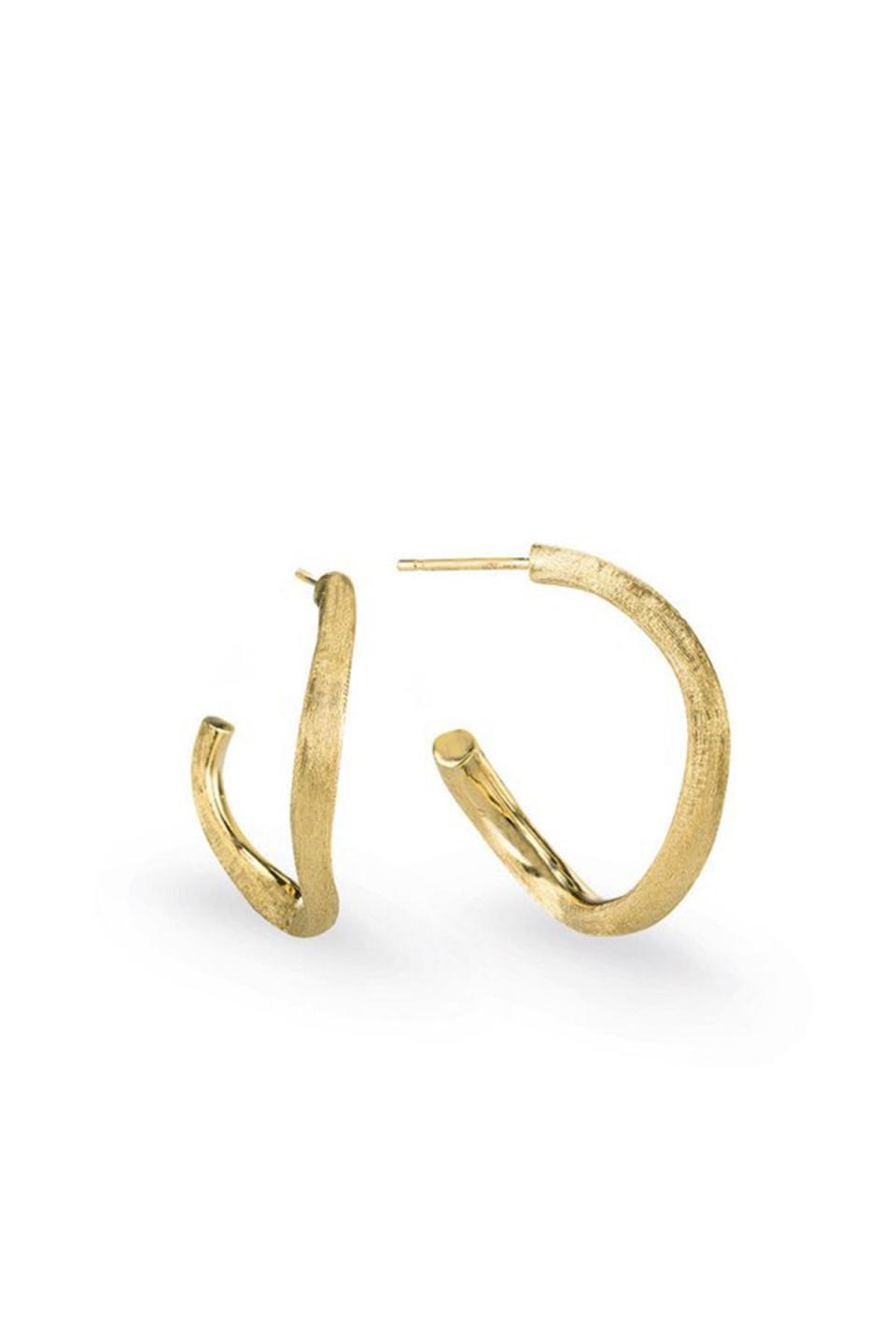 11) 18K Yellow Gold Link Petite Hoop Earrings